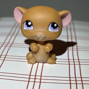 Littlest Pet Shop LPS #324 Brown Mouse Purple Eyes Hasbro 2006